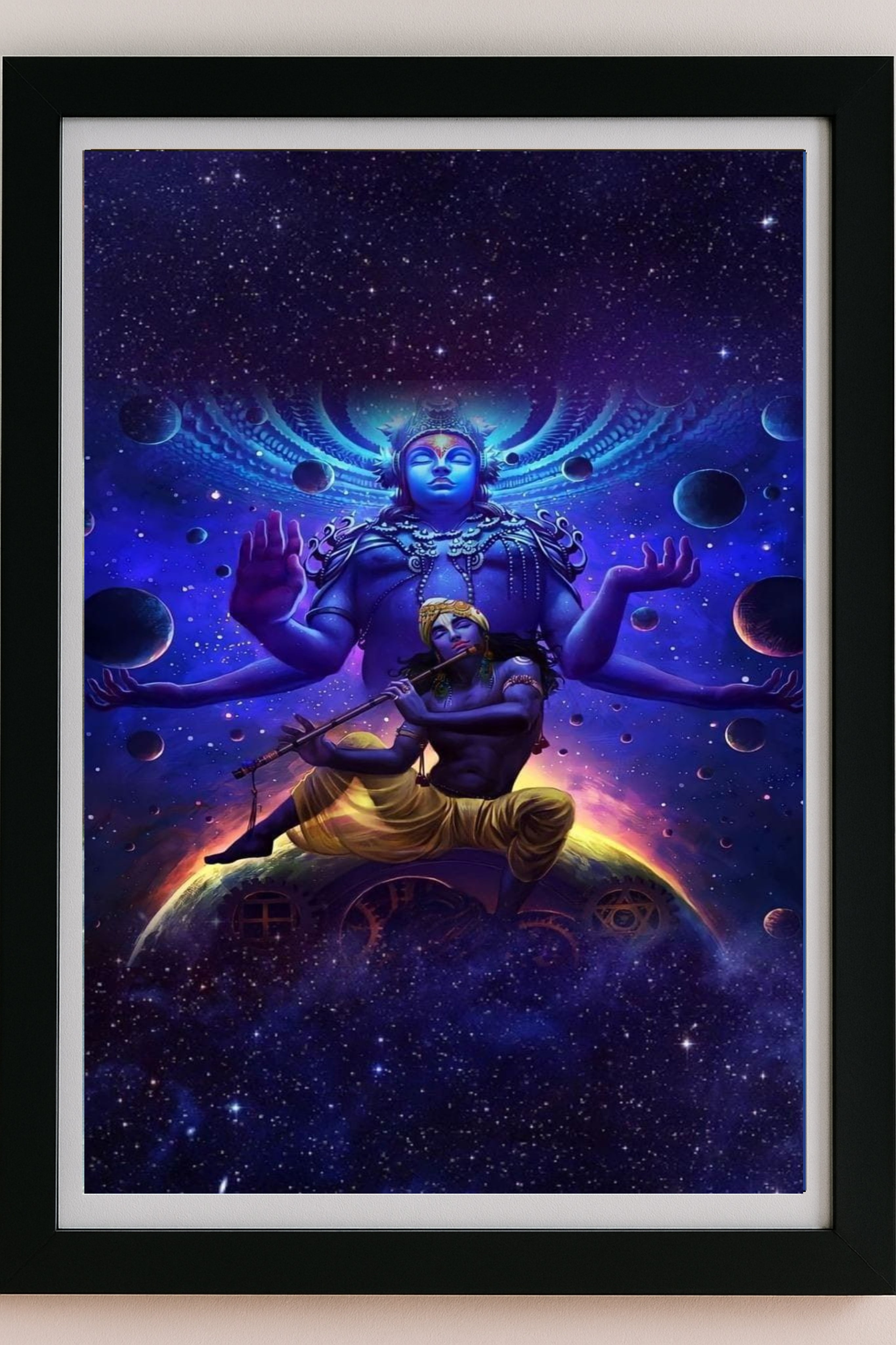 Religious Cosmic Krishna Under Universe