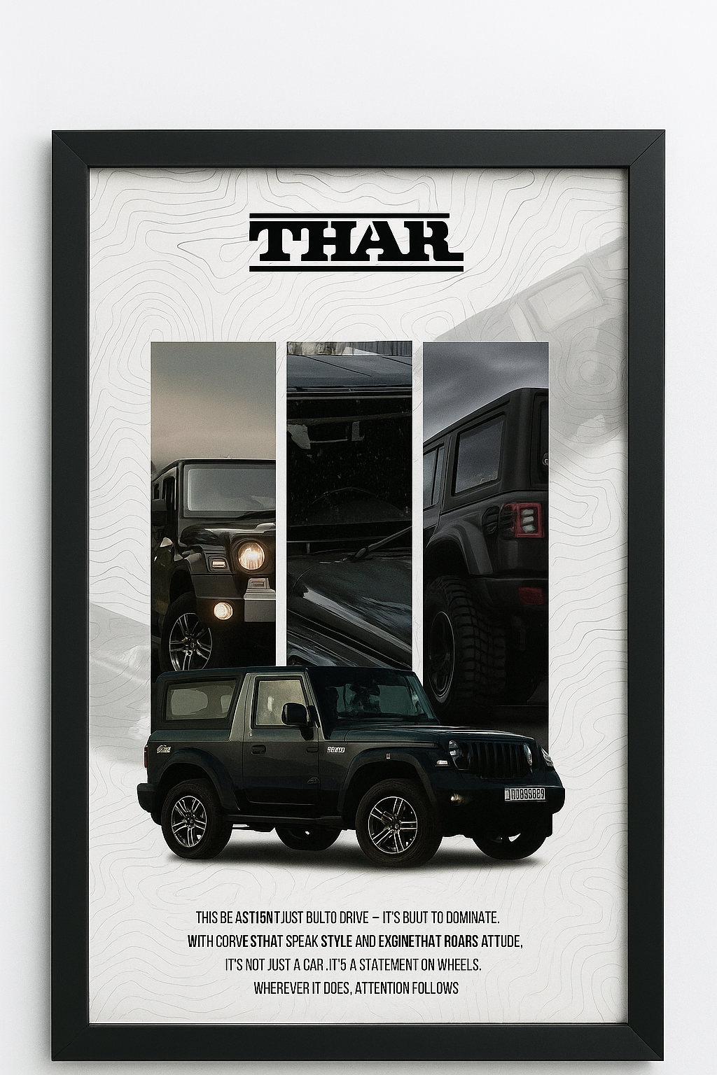 Mahindra Thar Off-Road Wall Frame